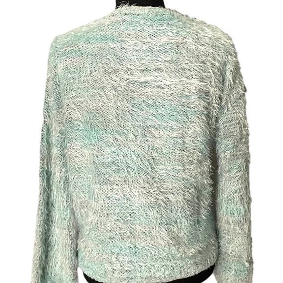 3/$15 Candie's Crew Neck Blue Green Fluffy Soft Long-sleeved Fall Sweater Small - Picture 4 of 10